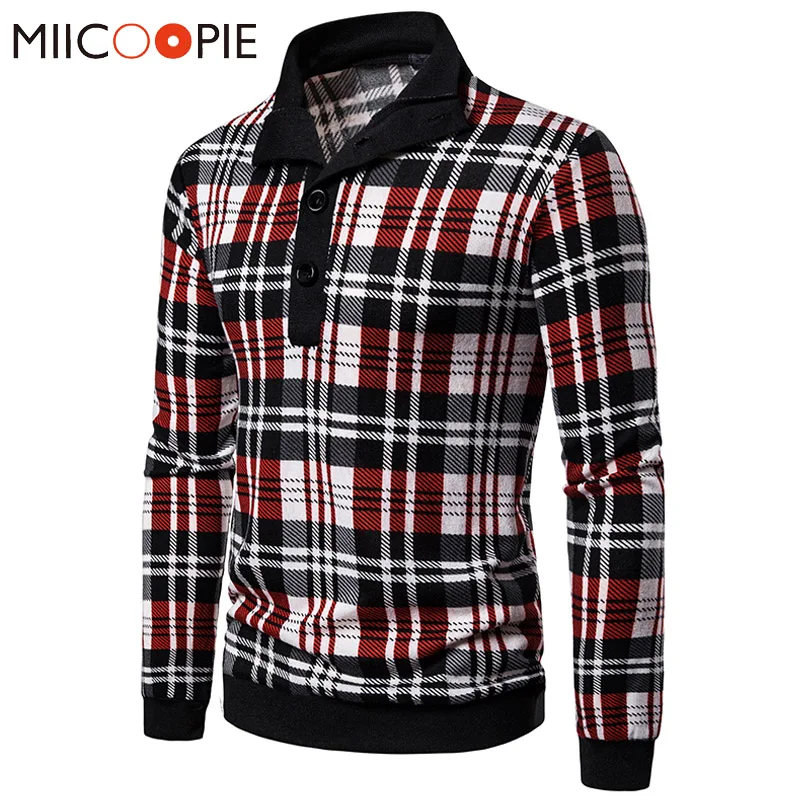 Мужской дизайнерский свитер на пуговицах и молнии модный клетчатый пуловер
