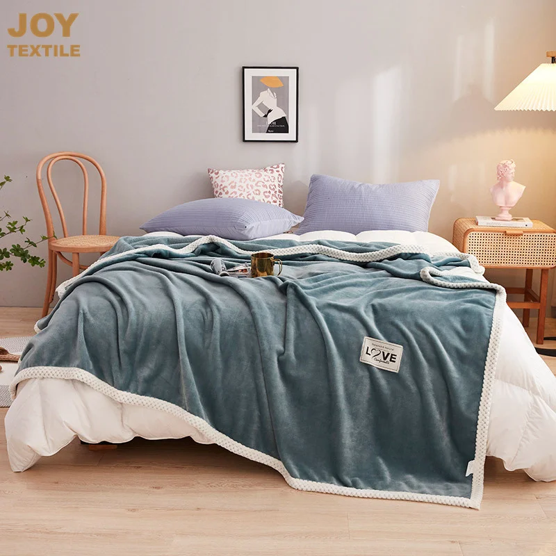Joy Double Bed Throw Blanket for Sofa Blankets for Beds Winter Sheets Christmas Fleece Blanket Blankets and Bedspread Nordic New