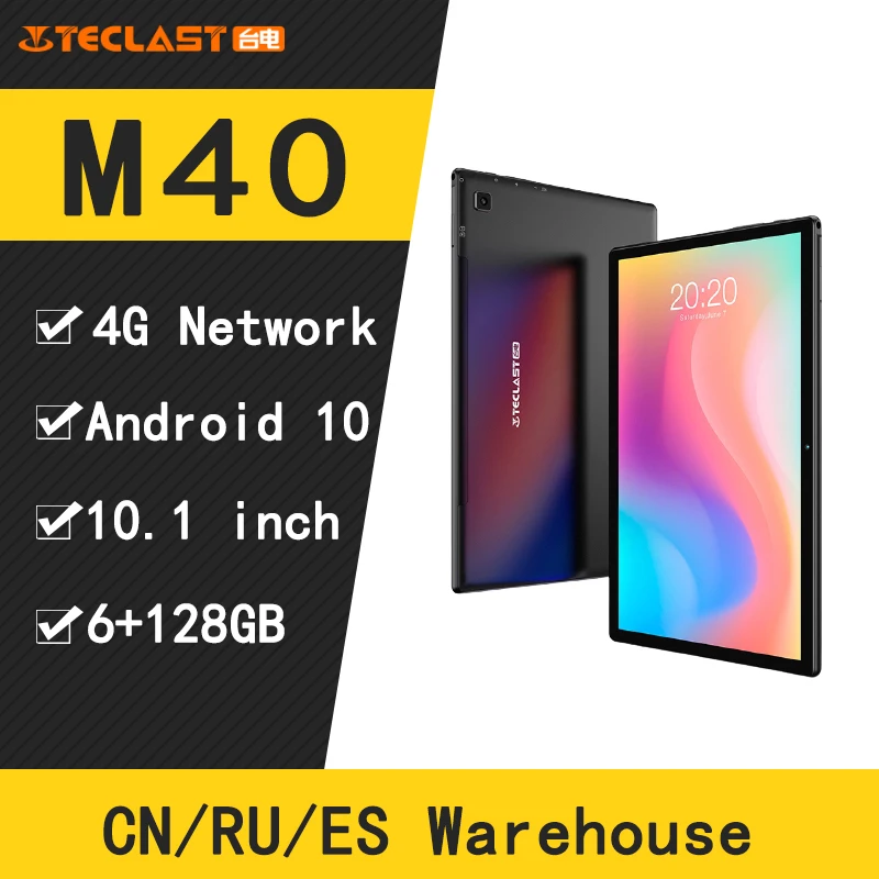 Teclast M40 10.1'' Tablet 1920x1200  T618 Octa Core 4G Network UNISOC 6GB RAM 128GB ROM Tablets PC Android 10 Dual Wifi Type-C