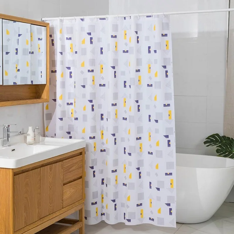 PEVA Waterproof Shower Curtain Waterproof Mildew Translucent Bathroom Bath Shower Toilet Door Curtain With Hooks Screen Decor