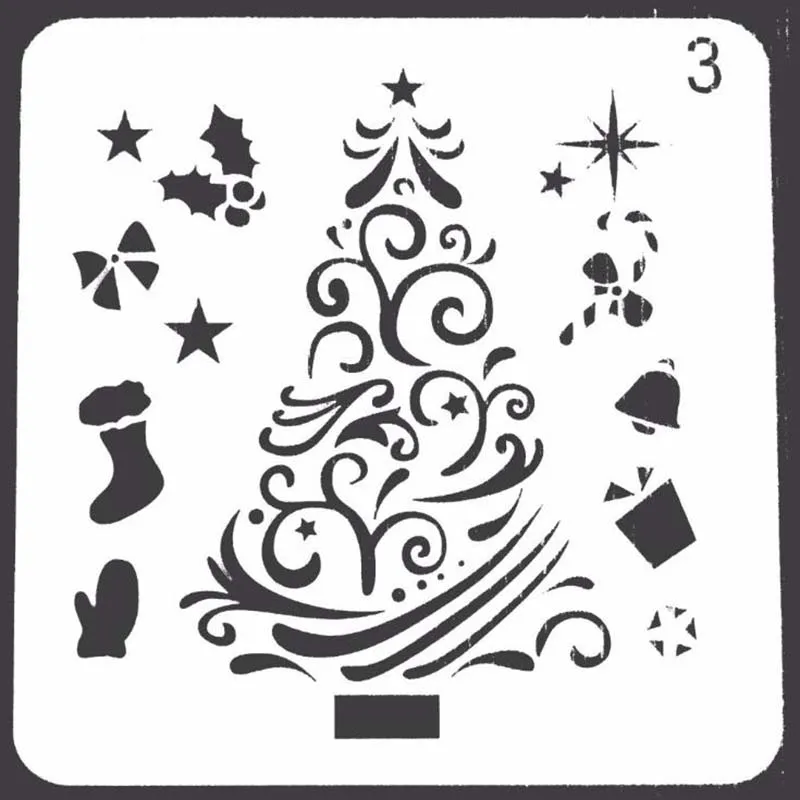 

1PC Christmas DIY Craft Hollow Layering Stencils For Wall Painting Decorative
