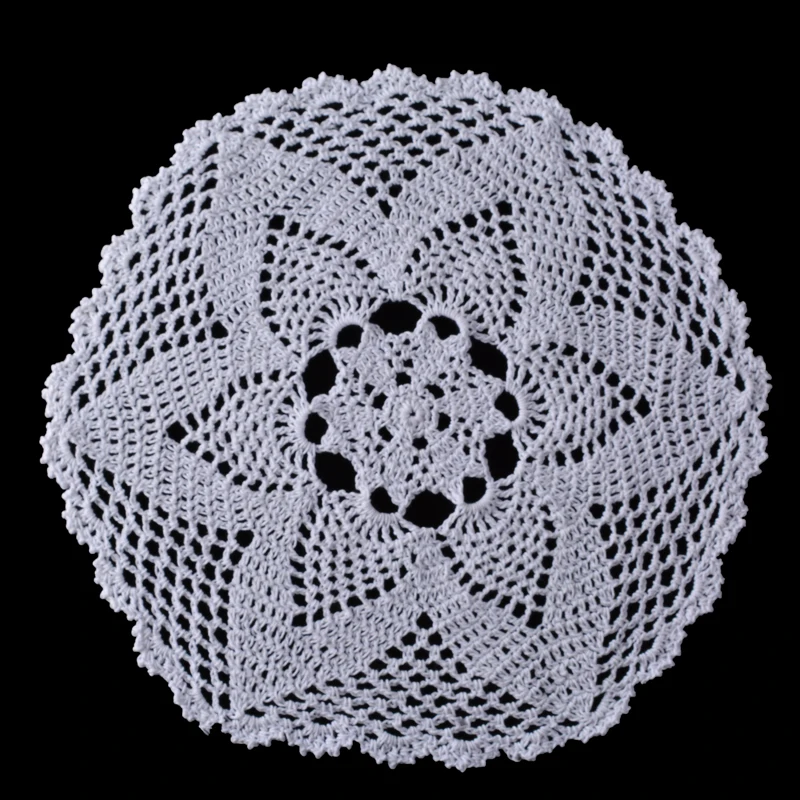 Круглый коврик для вязания крючком ручной работы хлопковая ажурная подставка