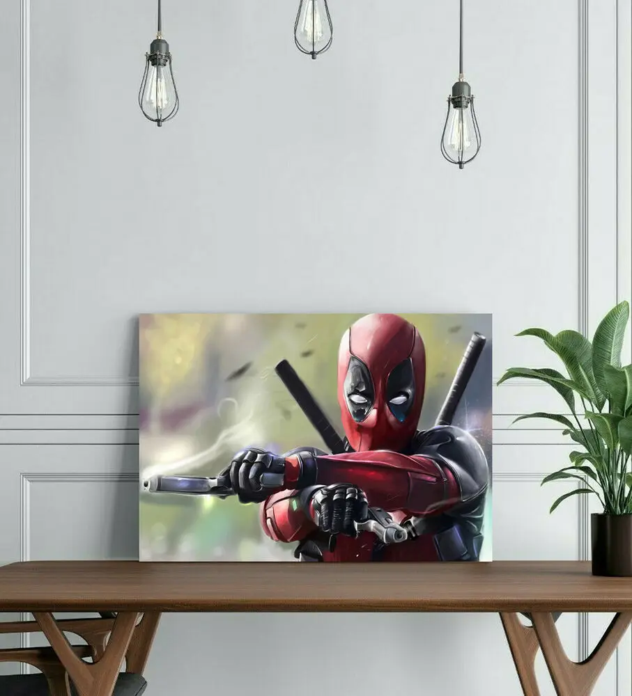 Дедпул 4 без рамки холст стена искусство комикс супергерой картина бумага