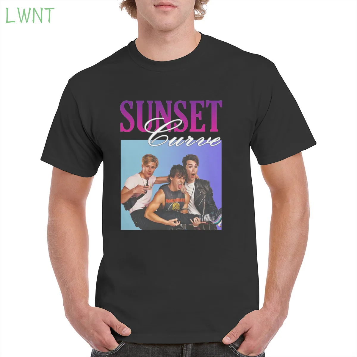

100%Cotton Sunset Curve Tshirt Top Harajuku Aesthetic Tshirt Oversized clothes Female/Man