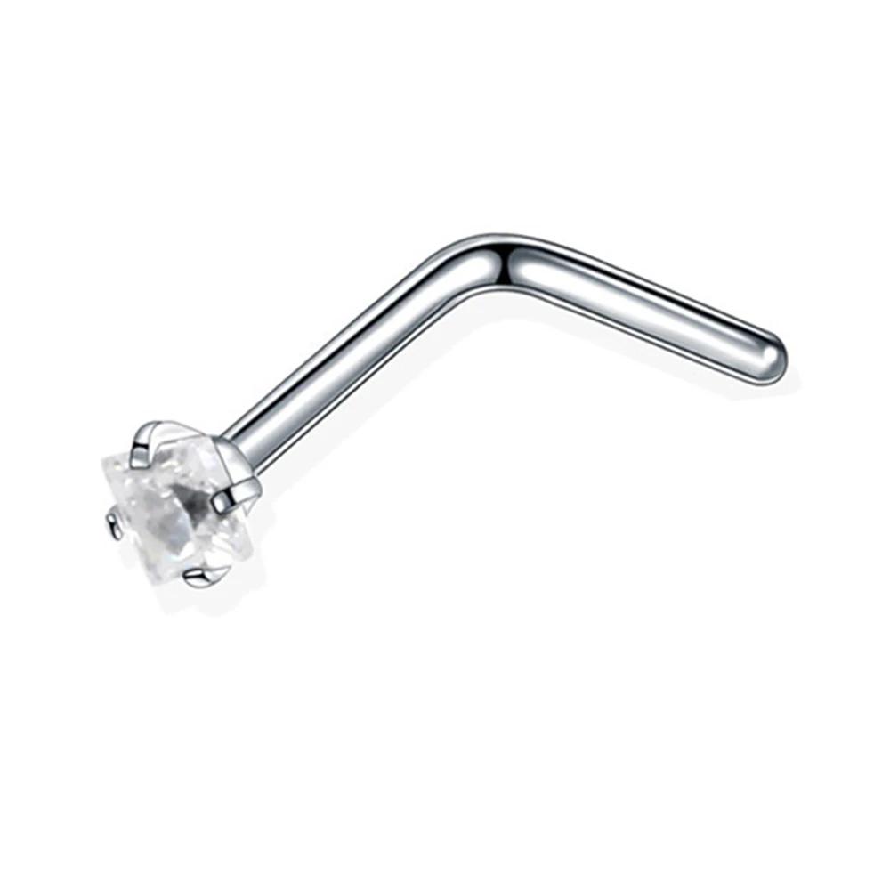 Кольцо-гвоздики в носу из титановой стали 316L с кубическим цирконием 5 шт.