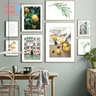 Настенная картина в скандинавском стиле с изображением дома, апельсина, лимона, кухни, ландшафта, настенные картины для гостиной