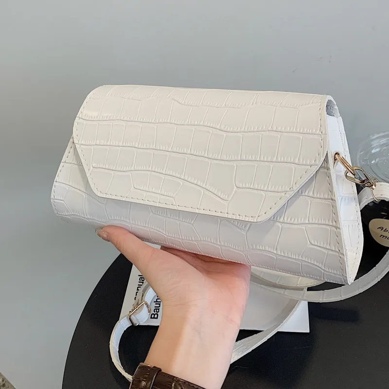 

Trend Stone Leather Bag Fashion Small Telfar Vintage Clutch Designer Luxury Crossbody For Women Shoulder Crocodile Pattern Purse
