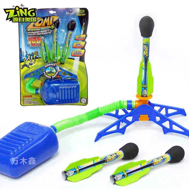 

ZING Skyrocket Outdoor Foot Launch Toy Outdoor Launcher Pneumatic Rocket Launch Toy Children's Toy Outdoor Sports Toy