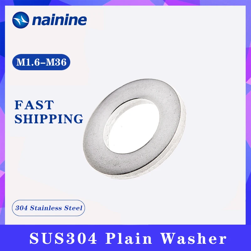 DIN125 [M1.6 M36] 304 стиральная машина из нержавеющей стали|washer gasket|plain washerstainless steel gasket |