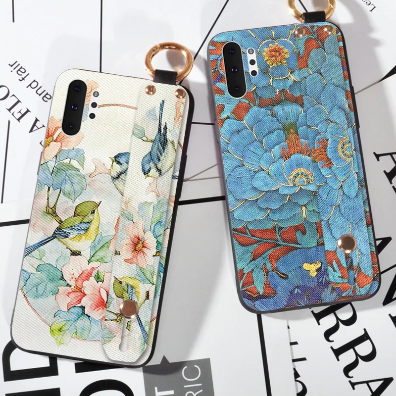 3D Рельефный цветочный чехол с птицами для Samsung Galaxy Note 8 9 10 Pro S8 S9 S10 Plus S10E 5G S11
