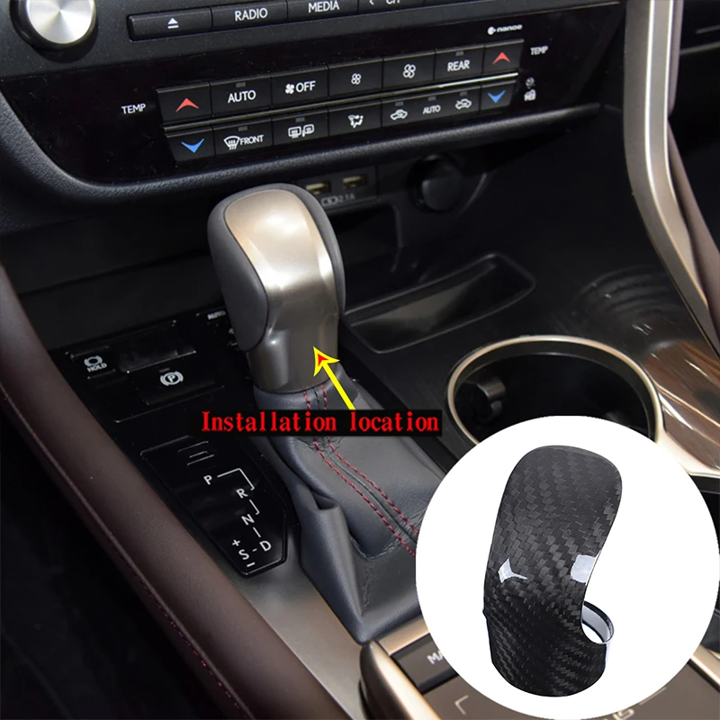 

Car Gear Head Accessories For Lexus NX/ES/RX/IS/GS Real Carbon Fiber Gear Shift Handle Trim Sticker Car Decoration