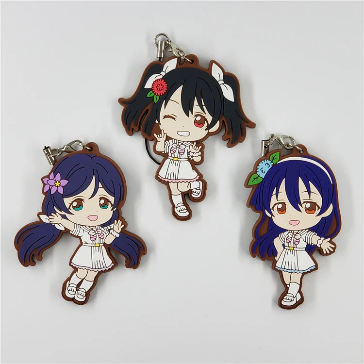 

Love Live! School Idol Project Anime Keychain U's Nico Umi Nozomi Lovelive! White Dress Rubber Keychain