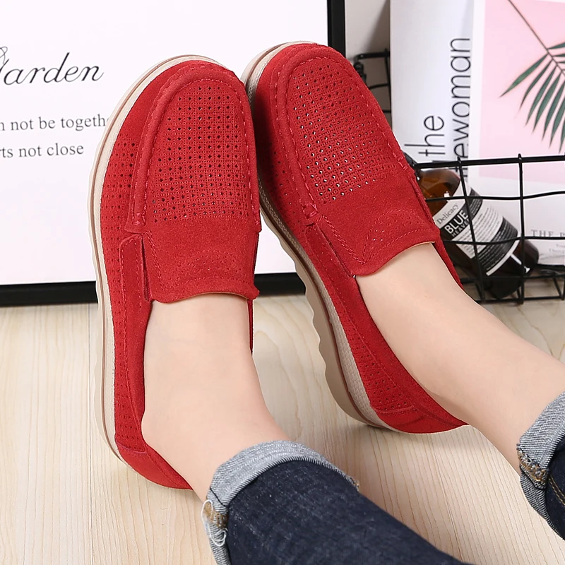

Hellosport Fitness Oem Comfortable Custom Height Increasing Platform Women Slip On Sock Walking On Platform Sneaker Loafer Shoes