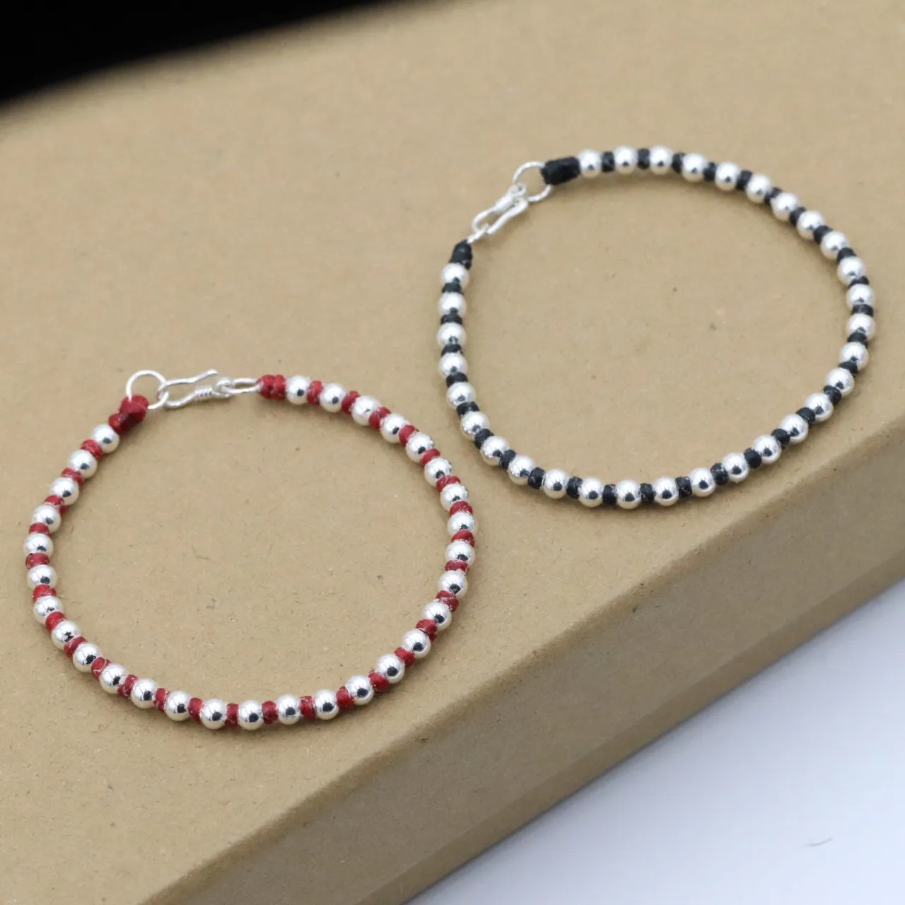 

New Real s925 sterling silver jewelry DIY hand-woven 4mm silver bead bracelet versatile bracelet for couples