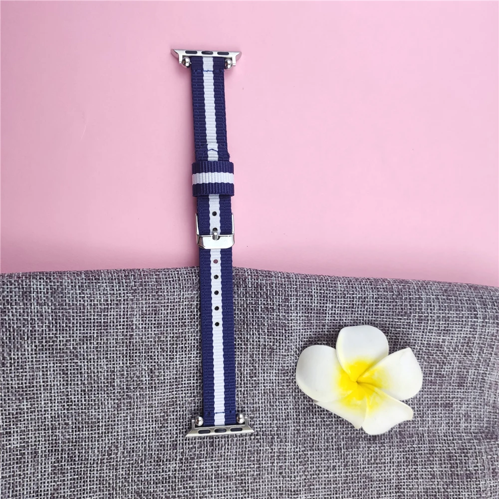 

Women Strap For Apple Watch Strap 40mm 44mm Iwatch Se Series 6 5 4 3 38mm 44mm Band Slim Nylon Bracelet For Apple Watch Se Bands
