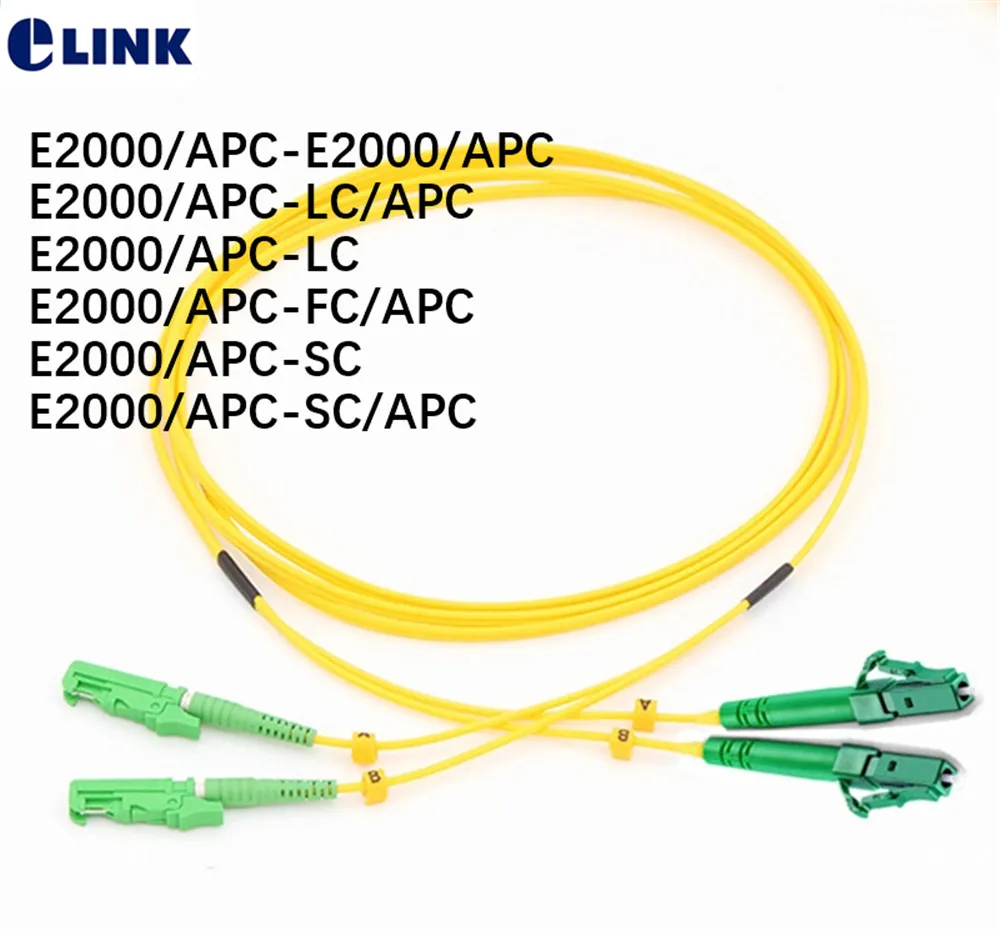 10 шт. м E2000/APC волоконный патч корд дуплексный SM LC ST SC FC APC DX одномодовый оптический