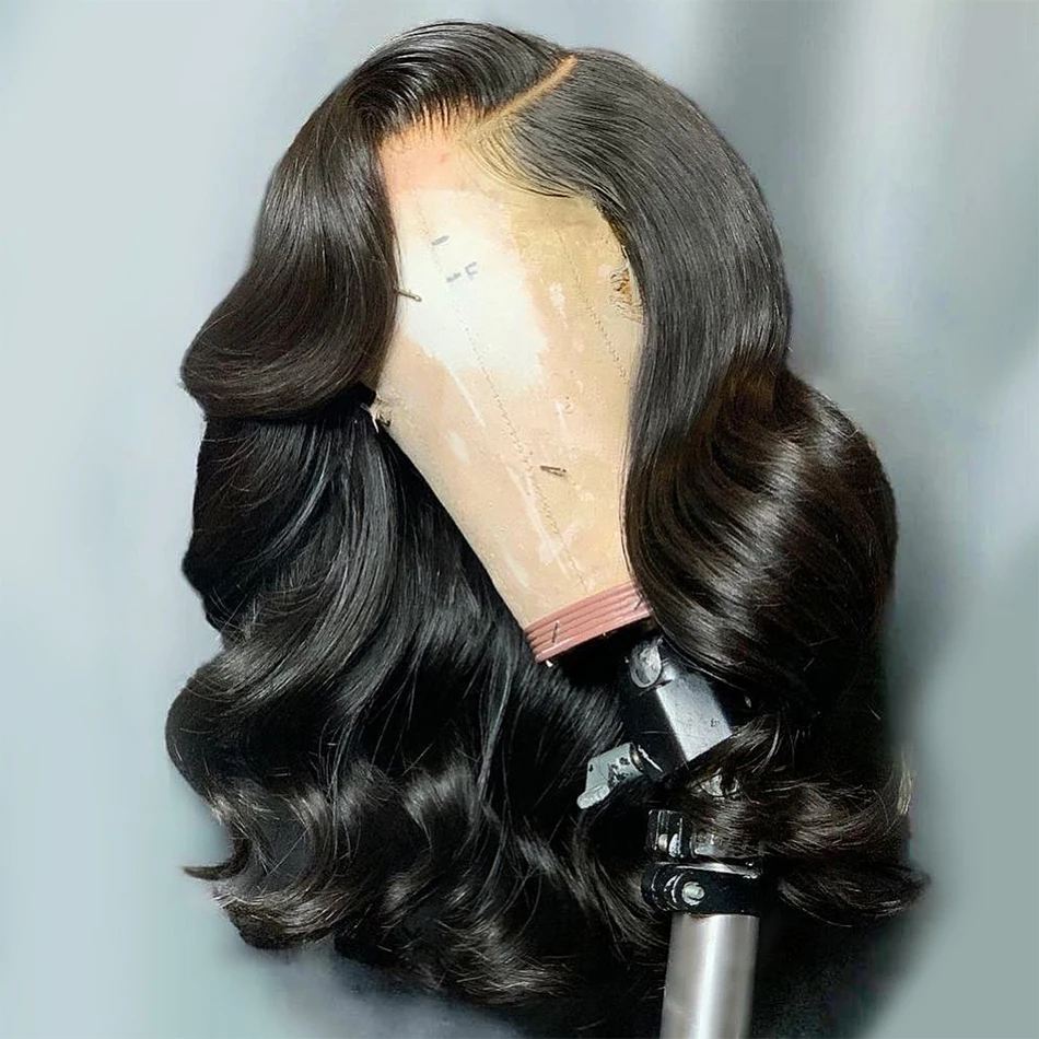 

Body Wave 13x6 Short Bob Wig 13x4 Lace Front Human Hair Brazilian Remy 4x4 Closure Loose Pre Plucked 180 Density For Black Women