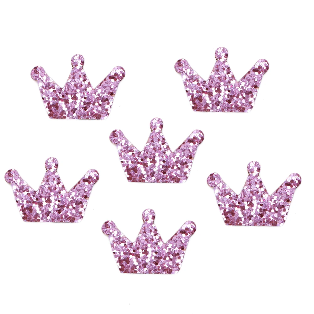 Аппликации в виде короны 10 шт. модные Блестящие нетканые нашивки из войлока
