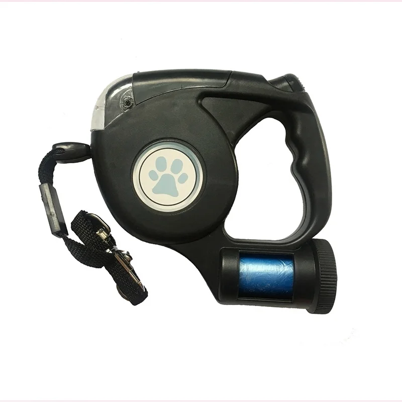 Практичный Выдвижной Поводок для собак удлиненная Тяговая веревка с мусорным