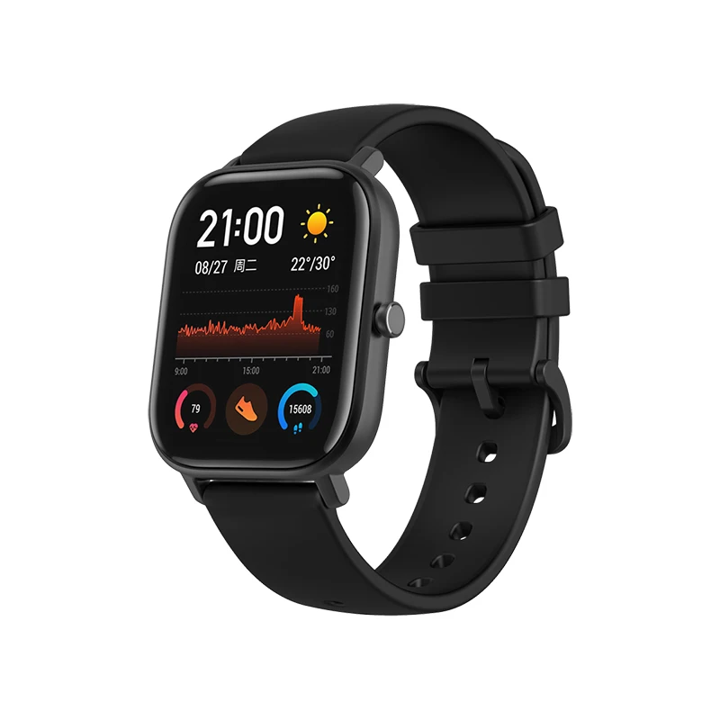 Black Глобальная версия Amazfit GTS Смарт-часы AMOLED для бега спортивный Пульс 5ATM браслет gps Смарт-часы Amazfit Android часы - Цвет: Black