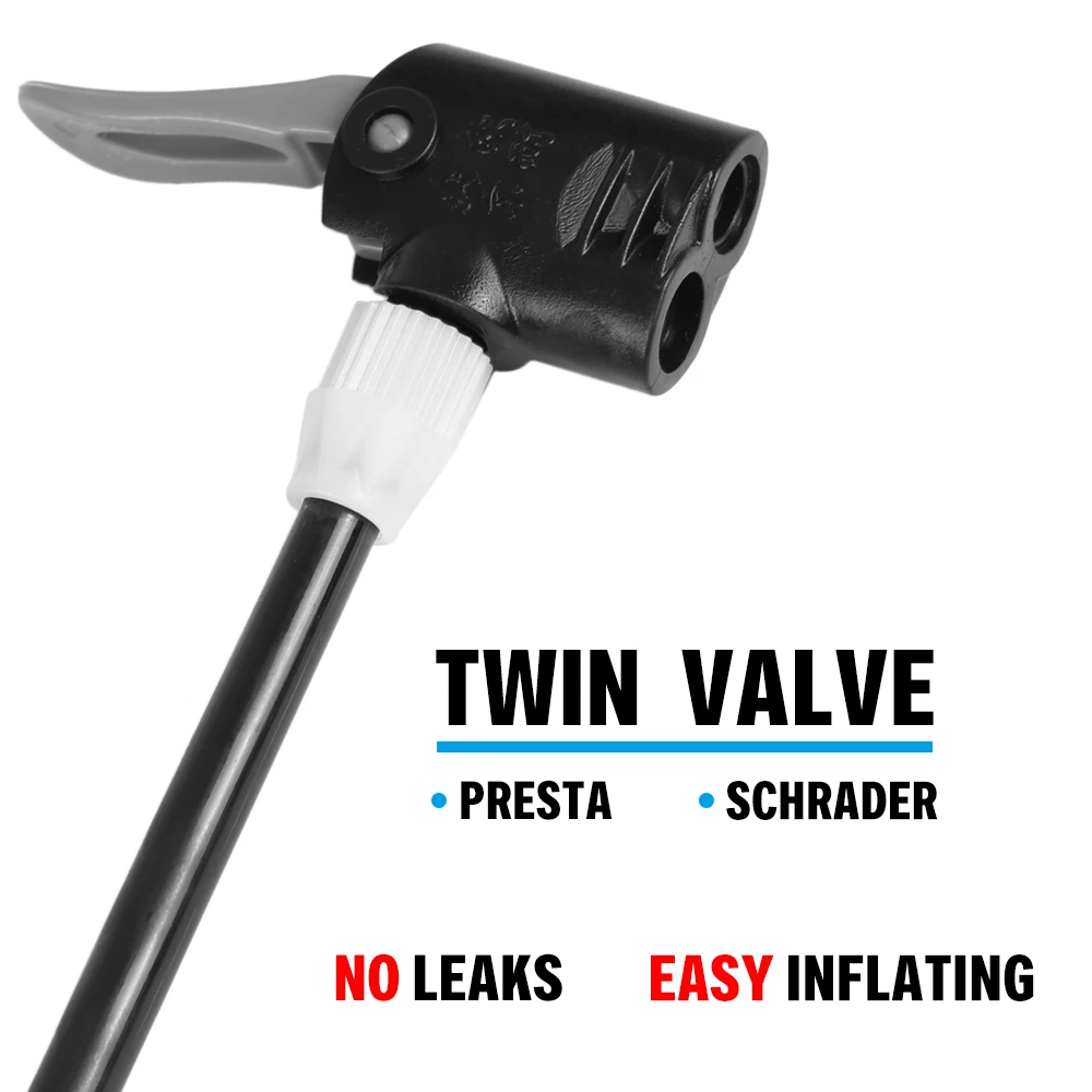 Ножной насос для шин велосипедный воздушный с манометром высокого давления