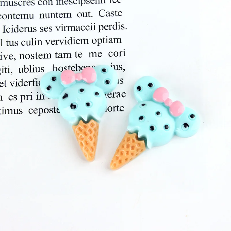 A lake blue 10 шт./лот мультфильм мышь Мороженое Flatback Смола Кабошон моделирование Искусственные продукты телефон деко части DIY Скрапбукинг волос Луки центр - Цвет: A lake blue