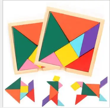 Новая деревянная головоломка Tangram игрушка для детей креативная Геометрическая