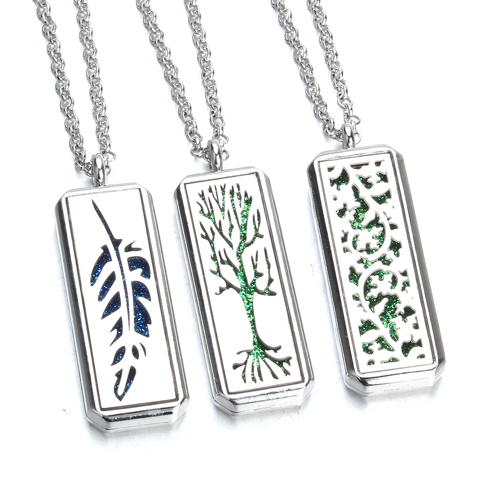 Ожерелье с диффузором для ароматерапии ювелирные изделия прямоугольный