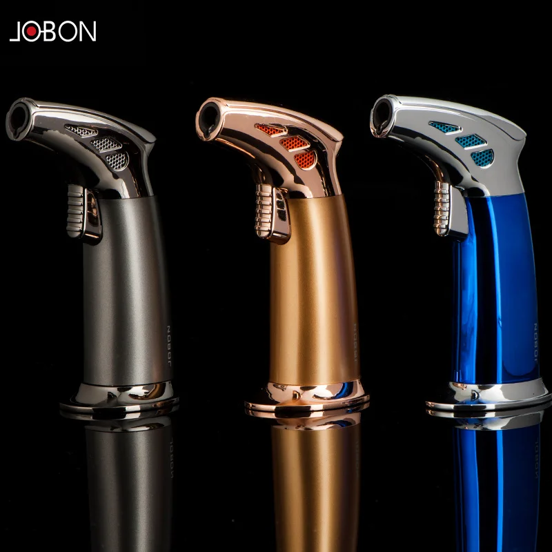 

2021 New Jobon Fire Welding Gun Spraying Direct Impact Jet Flame Outdoor Windproof Lighter Fire Lock Creative Cigar Pipe Lighter