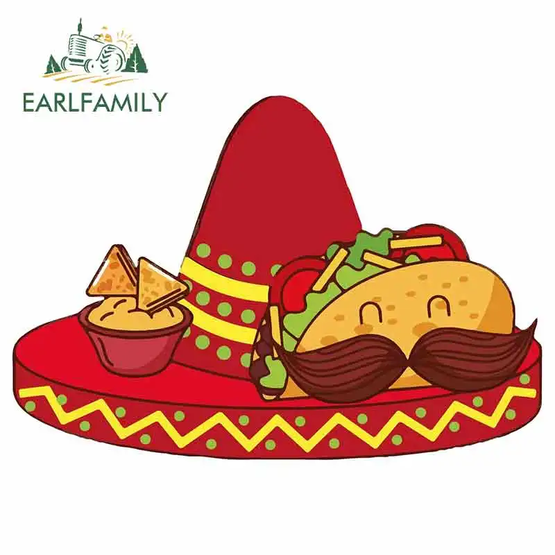 

Наклейка EARLFAMILY для мексиканской еды, 13 см х 9 см, забавная виниловые наклейки на машину граффити, водостойкая декоративная наклейка для фургона