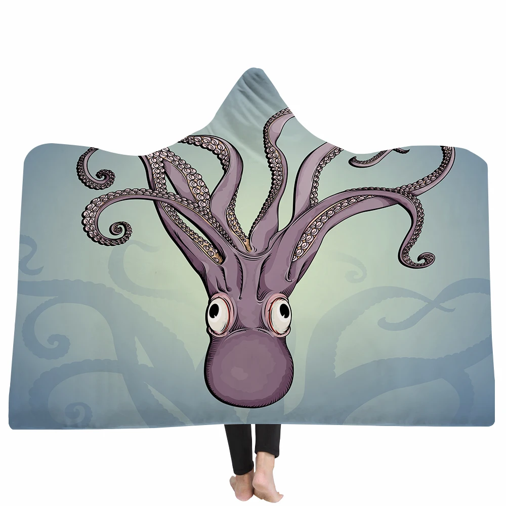 Одеяло с капюшоном s осьминог Волшебная Шляпа одеяло мягкое полиэфирное шерпа