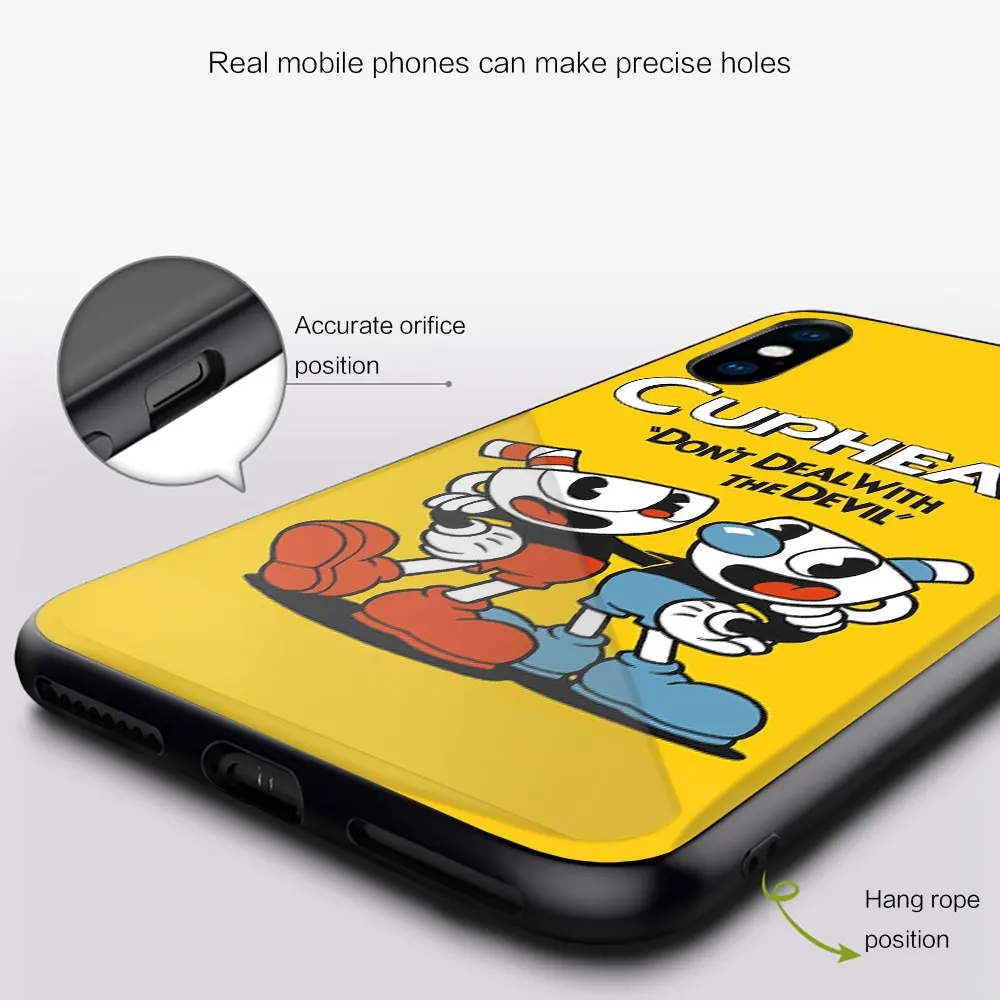 Мягкие стеклянные Чехлы cuphead с постером для Huawei P40 P30 P20 Pro Lite Plus P30lite P40lite E P Samrt 2020
