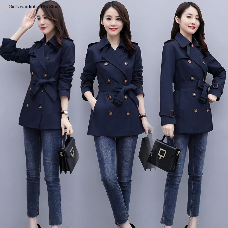 

This year's popular windbreaker women's short high-profile a-shaped coat for small people 2020 new women's thin coat