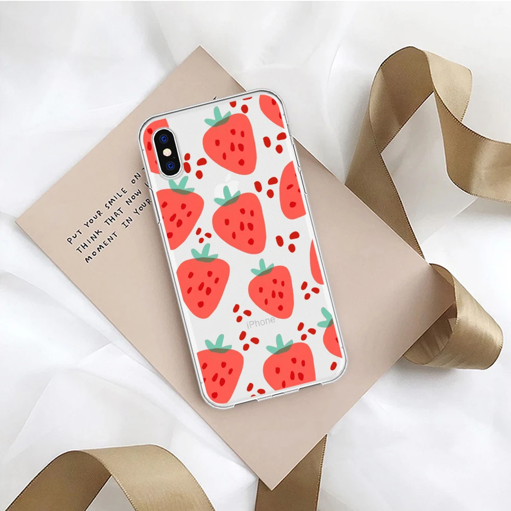 Прозрачный чехол для телефона с ананасом iPhone 6S 5S SE 7 8 Plus X XS fruits Phonecase мягкая задняя