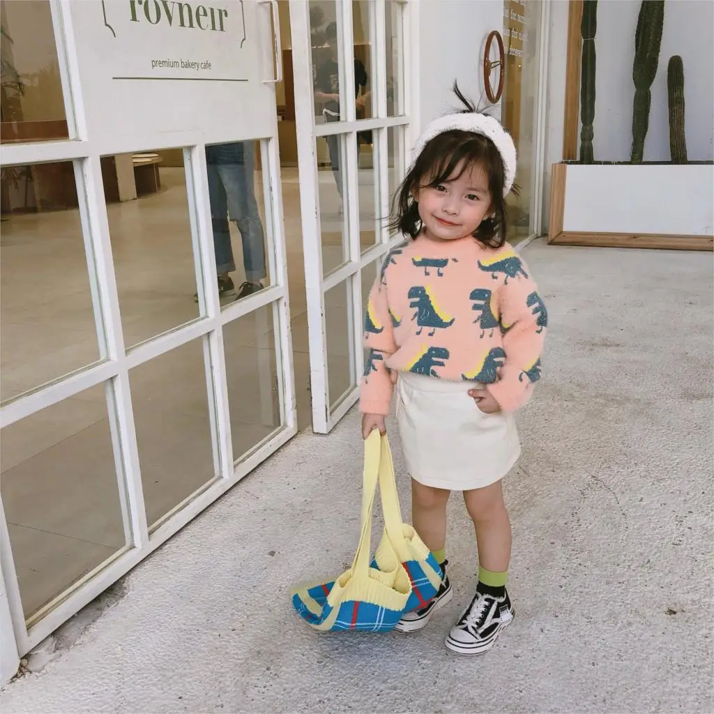 2019 г. Осень-зима Новое поступление корейский стиль хлопок с рисунком динозавра