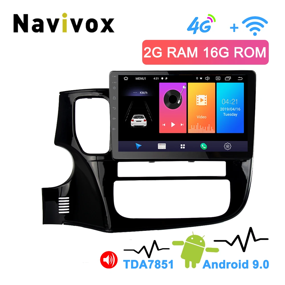10," 2din Android 8,1 9,0 автомобильный dvd-плеер для Mitsubishi Outlander 3 2013 автомобильный Радио gps навигация wifi