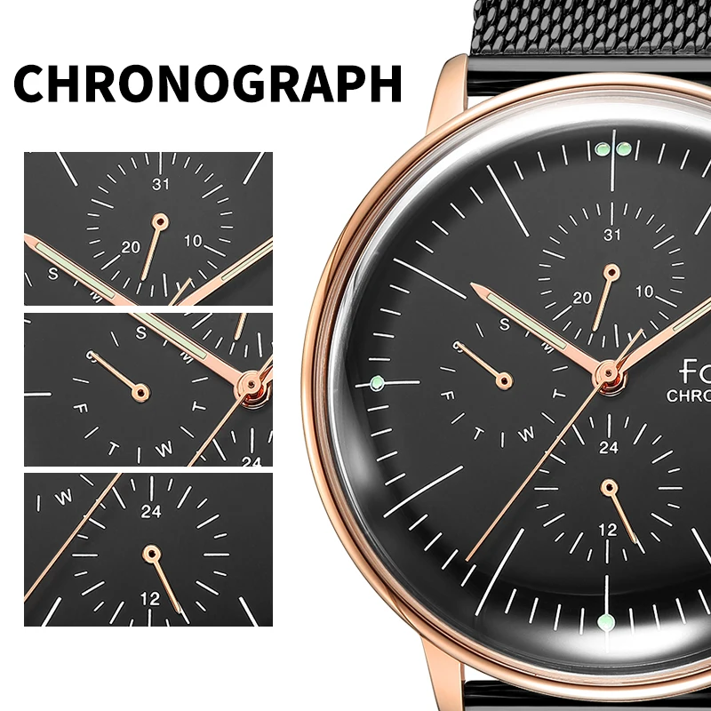 Часы наручные Fantor Мужские кварцевые с хронографом люксовые брендовые