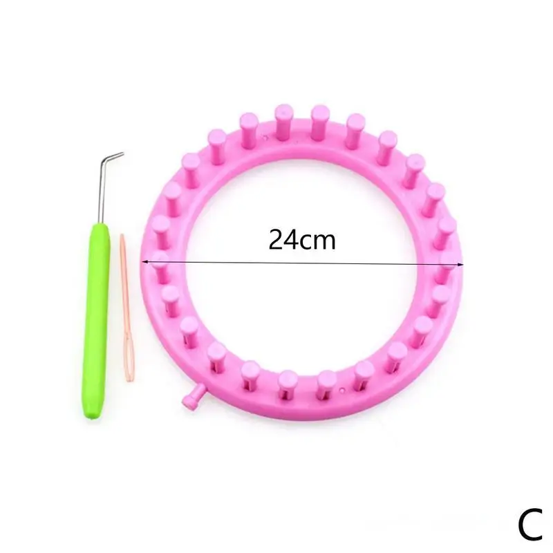 C3-24cm 4 размера пластиковый шарф шаль шляпа носки вязальщица Knifty Классический Круглый Круг вязание ткацкий станок - Цвет: C3-24cm