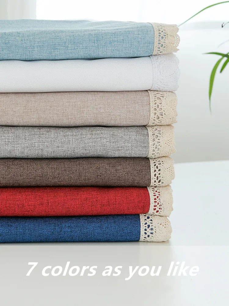 Скатерть кружевная водонепроницаемая плотная прямоугольная из хлопка и льна