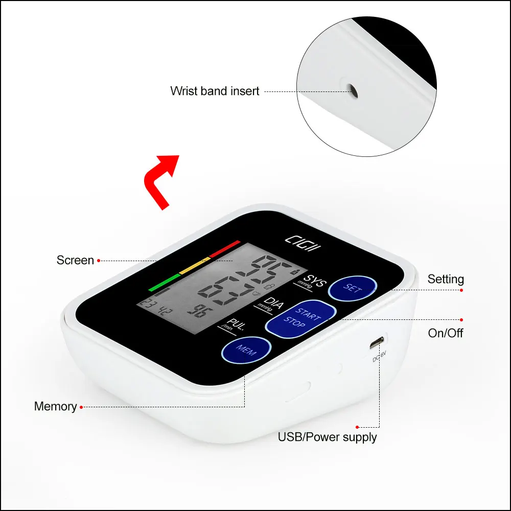 Сфигмоманометр RZ цифровой с европейской вилкой тонометр автоматический на руку