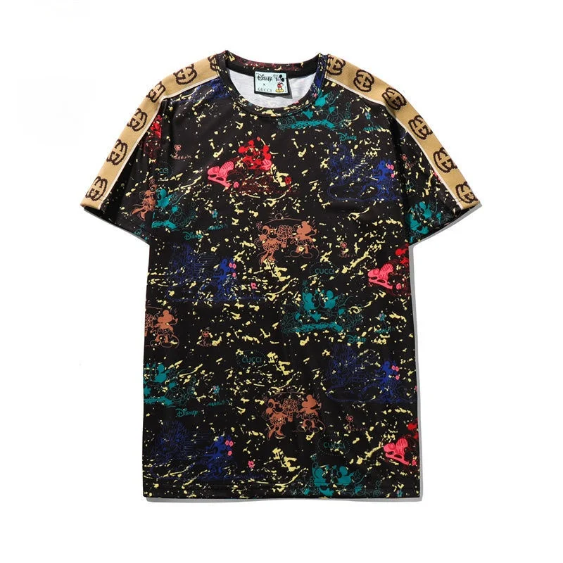 

Disney Summer European Station Casual Men's and Women's Same Couple Wear Cartoon Mickey Printed Cotton Short-Sleeved T-shirt