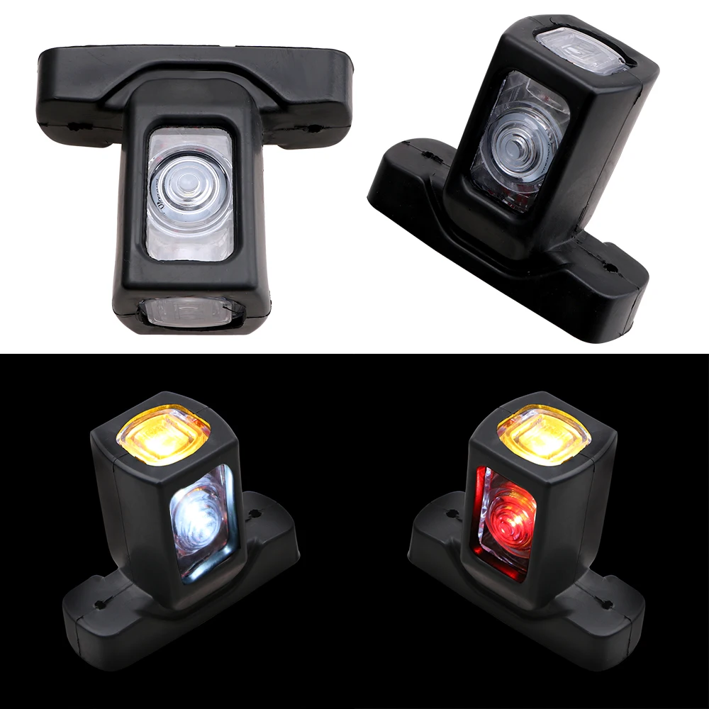 

Truck Side Lamp 4 LEDs Marker Side Light 3 Faces Red Amber White Color Lighting