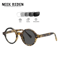 round leopard photochromic reading sunglasses retro women anti blue rays resin reader glasses with diopter 0 0 5 1 0 2 25