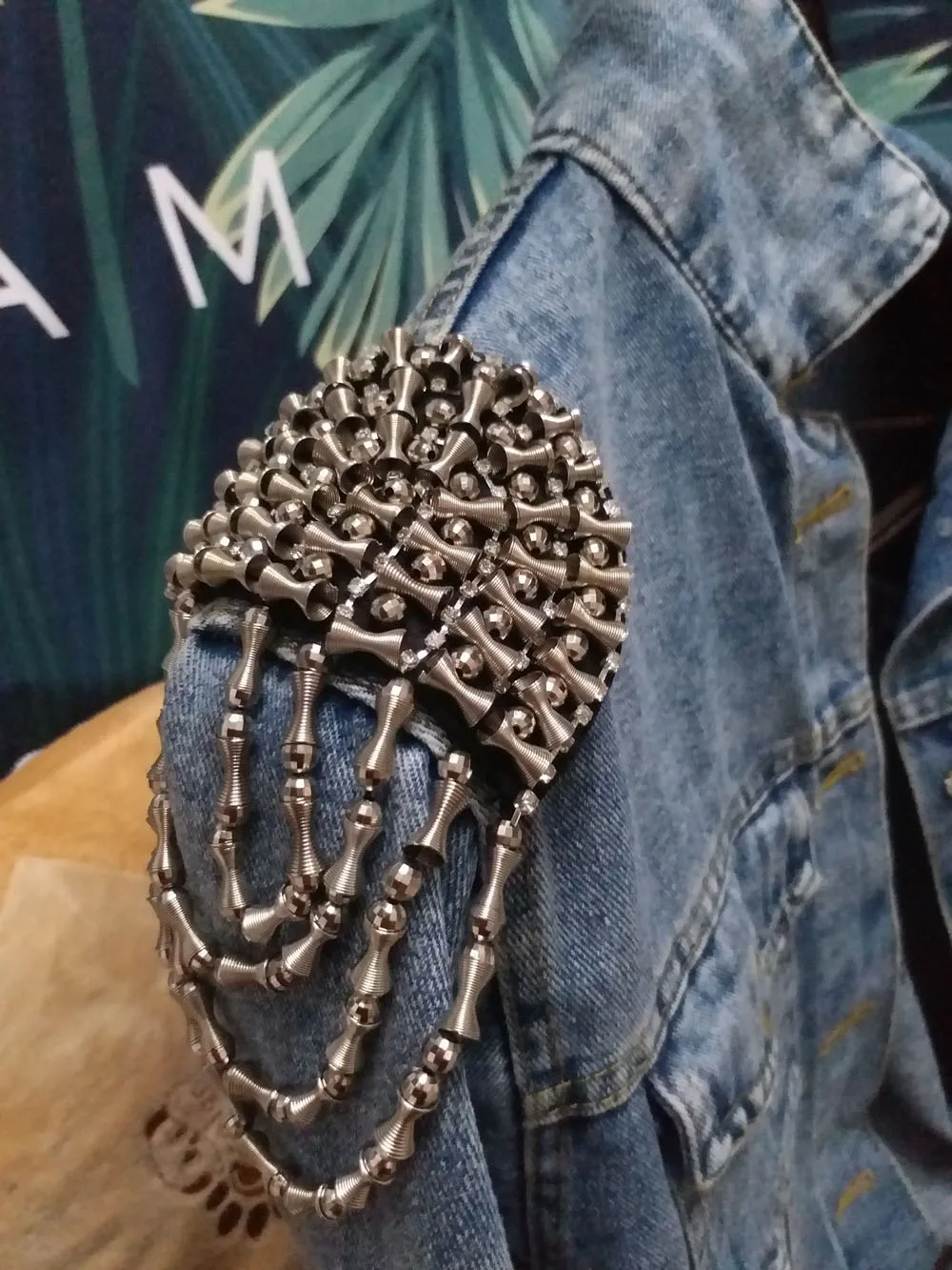 2 шт./компл. эполета из черных бусин с кисточками для одежды в стиле панк пальто