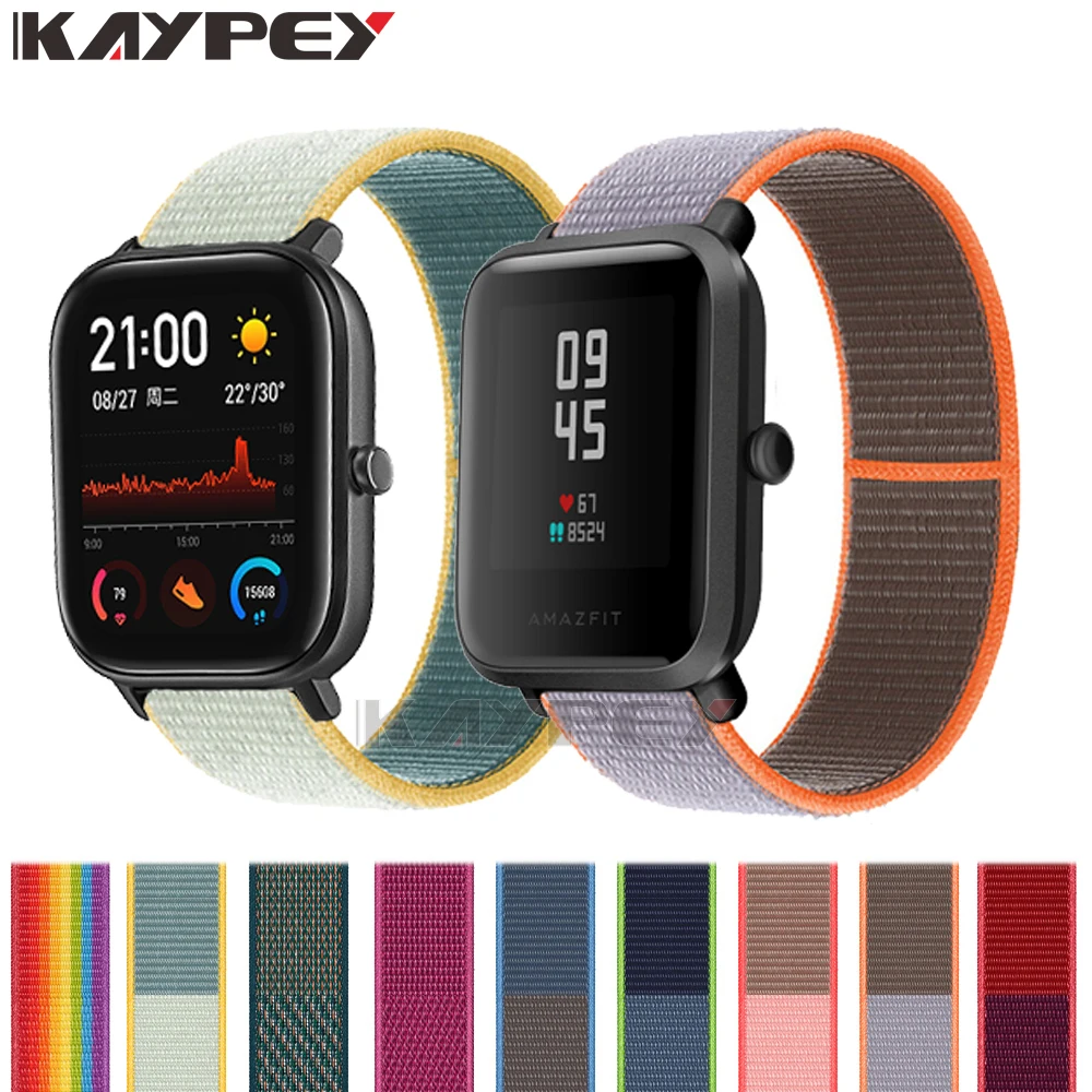 Ремешок нейлоновый для смарт часов Xiaomi Huami Amazfit Bip Lite 1S U GTS 2 GTR 42 мм gts2 2e