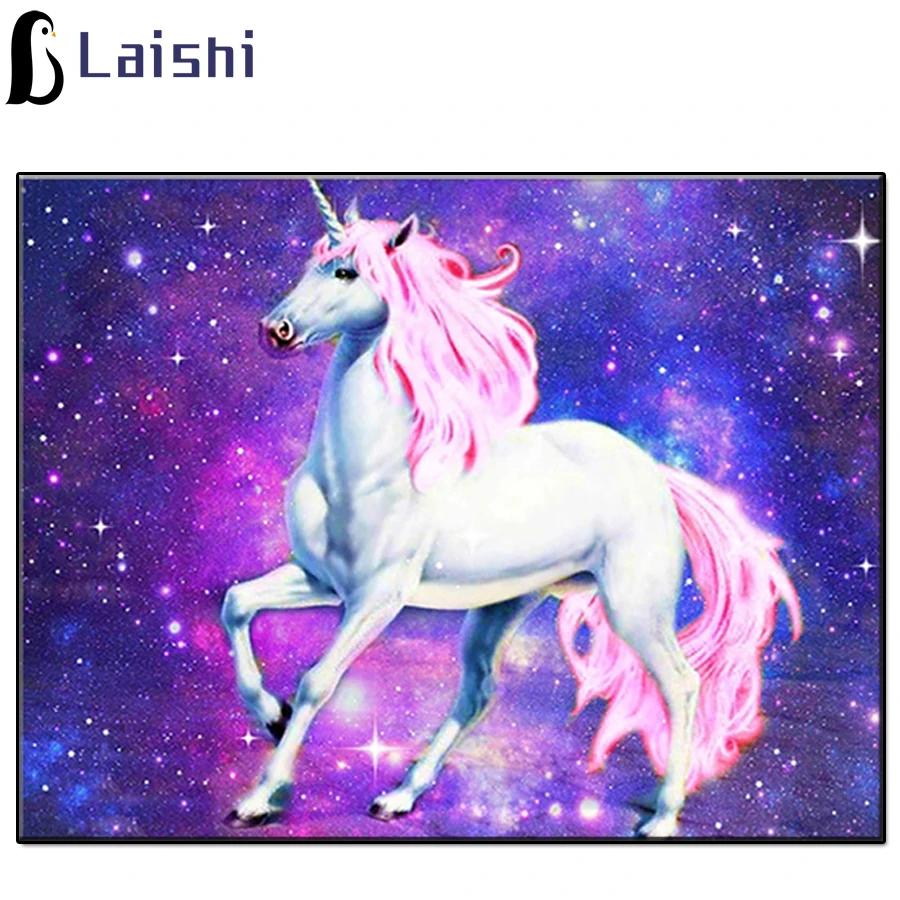 

diamond embroidery Colorful starry sky, unicorn Modern decor mosaic animal diamond painting full square/round drill,New gift,