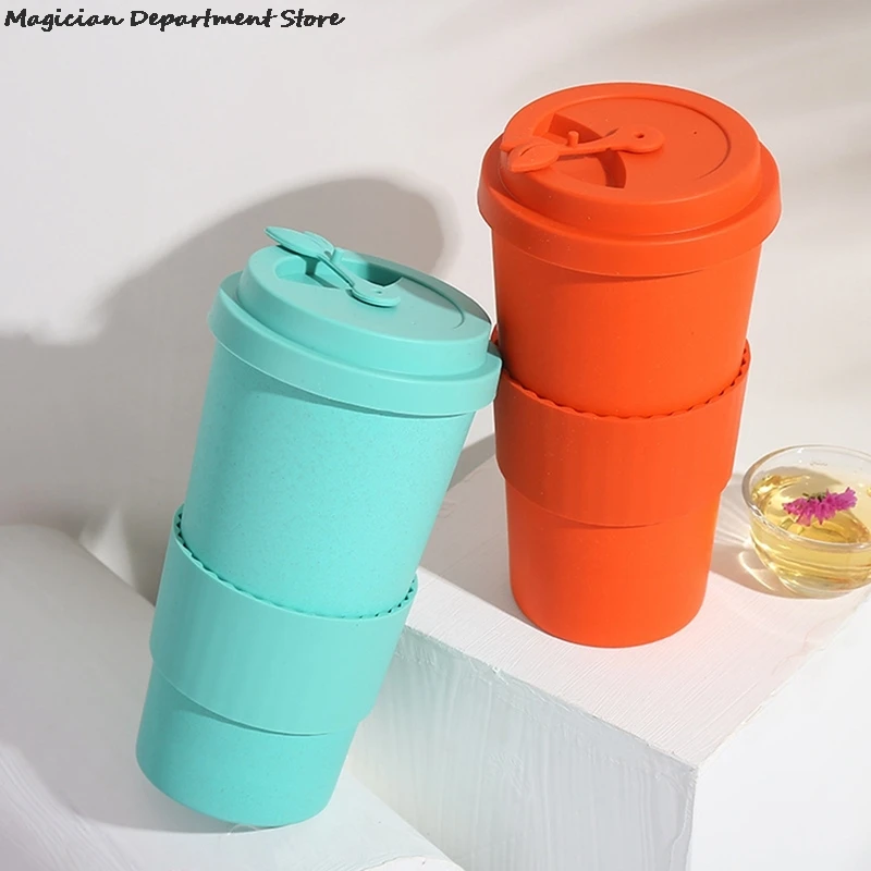 

Fashionable Convenient Solid Color Bamboo Fiber Environmental Protection Coffee Cup Large-capacity Outdoor Water Cup With Lid