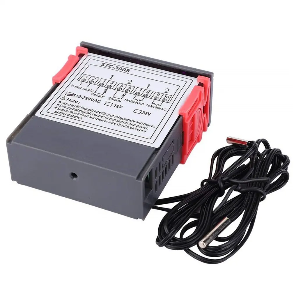 STC-3008 Dual LED Probe Temperature Controller Thermostat Control Meter With Display | Инструменты
