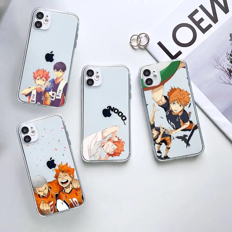 

Haikyuu volleyball boy Phone Case Transparent for iPhone 7 8 11 12 13 mini pro X XS XR MAX Plus