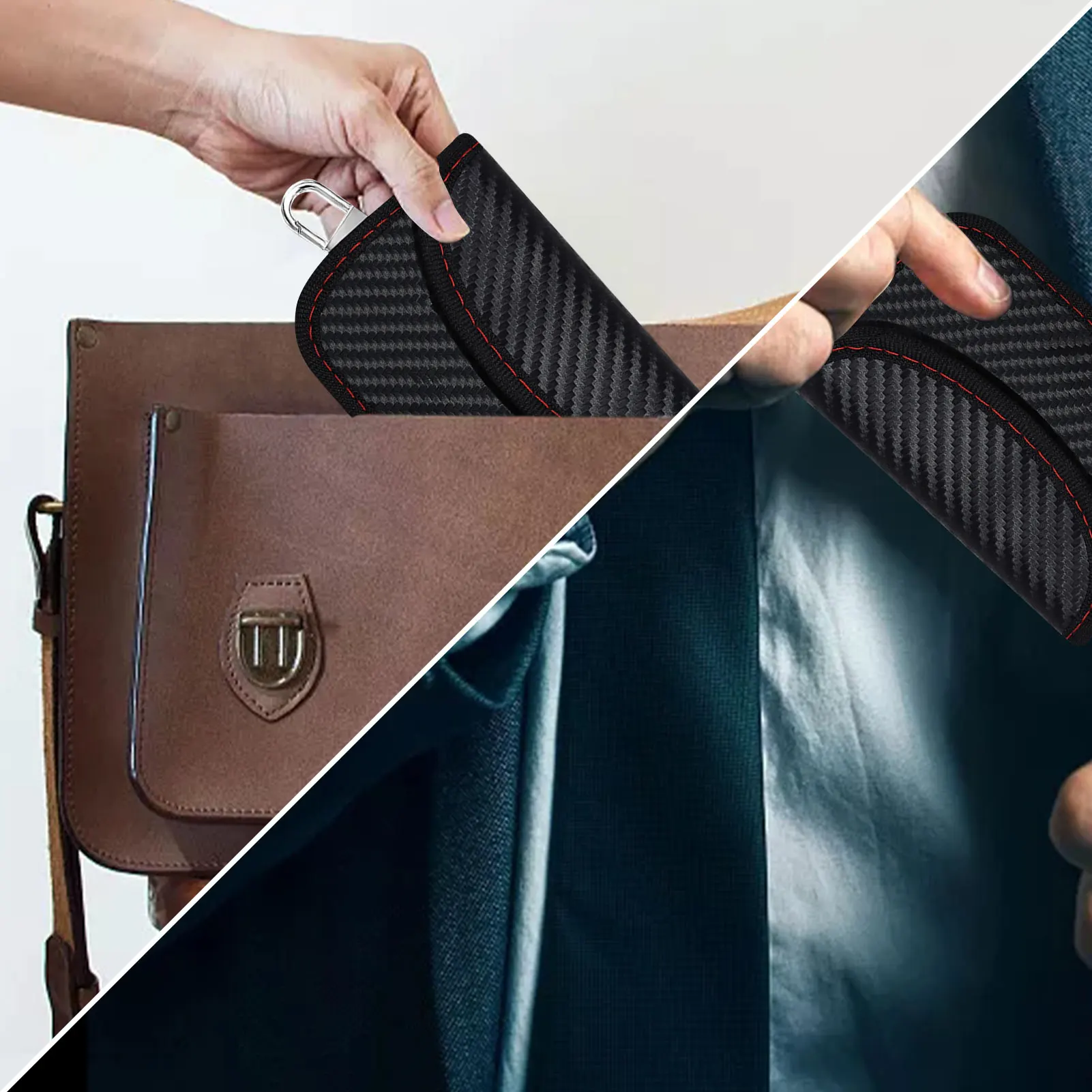 

RFID Car Key Bag Anti-radiation And Anti-magnetic Signal Shielding Bag